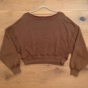 Free People Crew neck Cropped Sweater